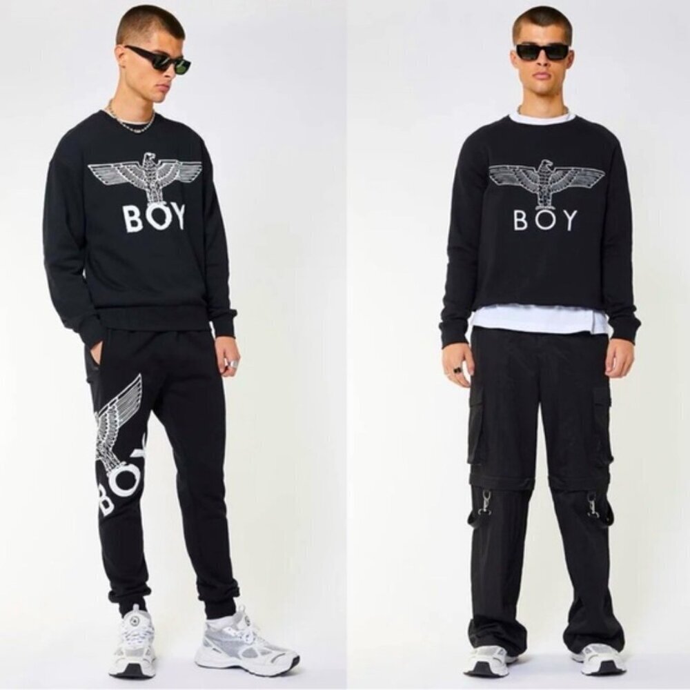 Boy London Men's Black / White Long Sleeve Boy Eagle Sweatshirt logo XS unisex